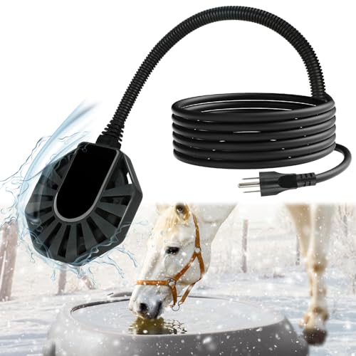 500W Horse Water Heater Aluminum Cast, Thermostatic Control Farm De-Icer, Utility Pond De-icer for Livestock Poultry Birds Horses Cows Wildlife Drinking for Winter - size: 500W