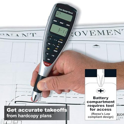 Calculated Industries 6135 Scale Master Pro XE Digital Plan Measure | Advanced Estimating Takeoffs from Blueprints with 91 Imperial/Metric Scales and 10 Custom Scales for Out-of-Scale Plans