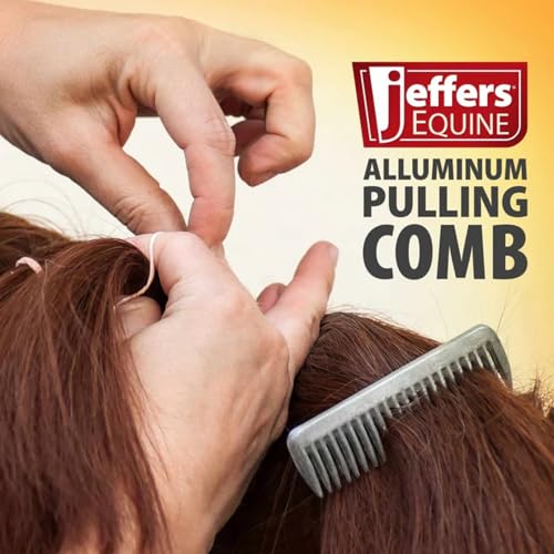 Jeffers Equine Aluminum Pulling Comb – Lightweight Mane & Tail Grooming Comb for Horses – Detangling, Thinning, Equestrian Grooming Tool for Barn, Travel, Show, Tack Kit, Horse Care, Gifts