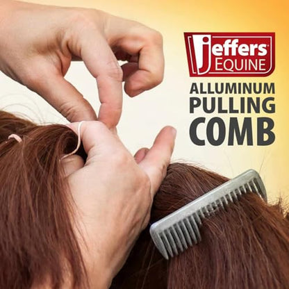 Jeffers Equine Aluminum Pulling Comb – Lightweight Mane & Tail Grooming Comb for Horses – Detangling, Thinning, Equestrian Grooming Tool for Barn, Travel, Show, Tack Kit, Horse Care, Gifts
