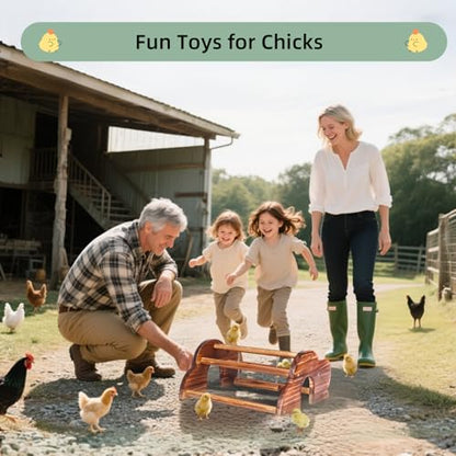 Chicken Perch Chick Jungle Gym Roosting Bar,Durable Chick Standing Training Perch with Carbonized Solid Wood for Chicken Coops