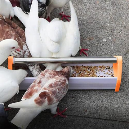 Chicken Feeding Trough, with Crossbar, Large Capacity Poultry Trough Feeder for Chickens,Duck Pigeon Bird Livestock Poultry, Easy to Clean (20cm) - size: 20cm