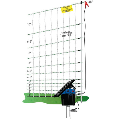 Premier 1 PoultryNet® 48"H x 100'L Portable Electric Double Spike Fence | Rigid PrimaPosts™ for Extra Strength | Blue/White Fence for Chickens, Ducks, Geese - color: Double Spike, Blue/White