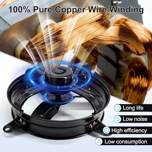 Criditpid 20 Inch Gable Mount Vent Attic Ventilator Fan, Exhaust Fan with Adjustable Thermostat for Gable, Attic, Shed, Greenhouse, Kitchen, Garage Vent Ventilation Exhaust Fan, 3127 CFM, Black