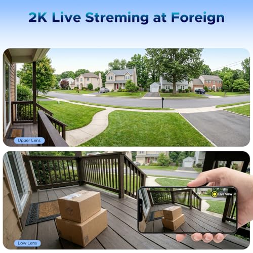VOOPEAK 4G LTE Cellular Security Camera, Dual Lens 360° PTZ Auto Tracking, Solar Camera Outdoor Wireless with SIM Card,2K HD Color Night Vision, IP66 Waterproof, 2-Way Audio,No WiFi Needed