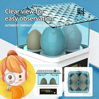 4 Egg Incubator, Incubators for Hatching Eggs, Mini House with Automatic Humidity Control Digital Professional for Hatching Duck Bird Quail Eggs