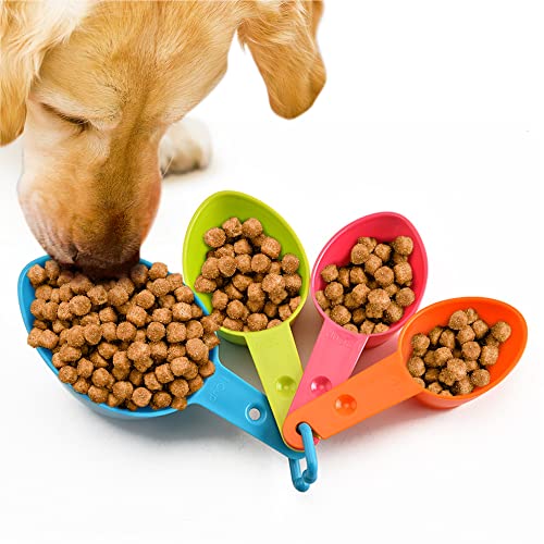 Vila Cat Food Measuring Cups, One Set to Feed Them All - Ideal Scoop Cups for Multi-Pet Homes, Perfect Portion for Your Pets, Easy to Fill and Measure, 4pcs