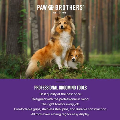 Paw Brothers Soft Pin Curved Slicker Brush for Dogs, Coated Tips, Maximum Coverage, Gentle on Skin, Large - style: Universal Large
