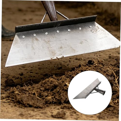Veemoon Manganese Steel Livestock Manure Scraper and Multifunctional Garden Shovel for Farm and Barn Cleaning, 38cm Metal Dung Shovel with Heavy Duty Scraper Head for Efficient Outdoor Use