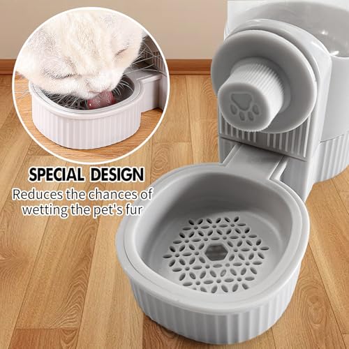 18OZ Rabbit Water Bottle, Pet Water Bottle for Cage Crate,Hanging Automatic Water Dispenser for Cage,Ferret Bunny Guinea Pig Water Bowl,Suitable for Small Animal (Grey, 18OZ) - color: Grey