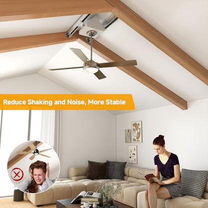 Ceiling Fan Box Mounting Bracket,14.5 Cubic-inches Adjustable Fan and Light Fixture Mounting Box, White Ceiling Fan Mount Box Bracket Kit for Cathedral Ceiling Angles of 80°or Up