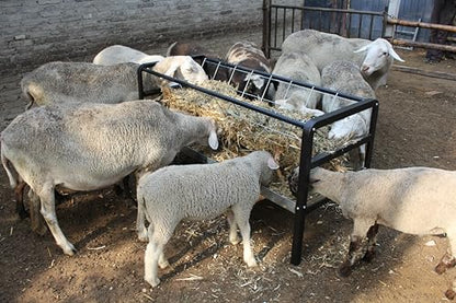 Pasture Hay Feeder for Goats, Sheep, Miniature Horses and Small Livestock,5 Feet Long, Black