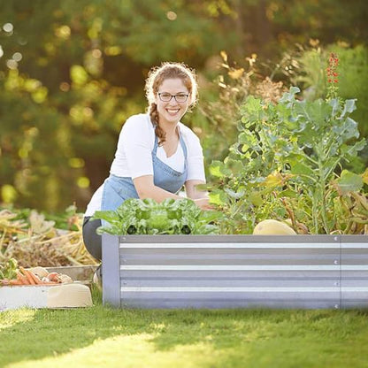 Galvanized Raised Garden Beds 2-Pack (6x3x1ft Each) – Popular Heavy-Duty Metal Planter Box with 4 Support Bars for Vegetables, Herbs, Flowers, Space-Saving Size for Small Yards & Patios - size: 6x3x1ft (2 pcs)