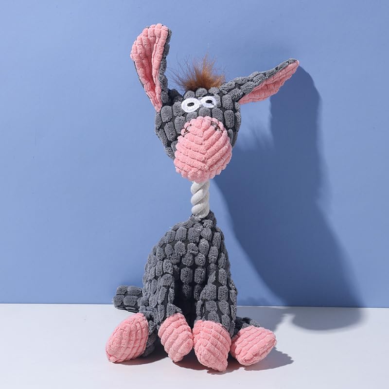 Pet Bite Resistant Teeth Grinding Pet Plush Toy Interactive Dog Toy - color: gray donkey