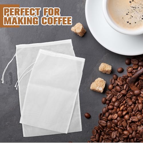 Boao Nut Milk Bags - Reusable Food Strainer Bags with Fine Mesh Nylon Drawstring, 3 Sizes (48 Pack)