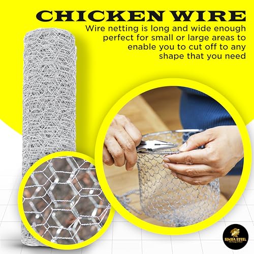 Chicken Wire 36 in x 100 FT x 2” Mesh x 20GA | Poultry Wire Netting | Hot Dipped Galvanised | Hexagonal Galvanized Mesh for Chicken Coop, Rabbit Cage, Fence Barrier PM36x100x2 - style: 36 in x 100 FT x 2 in