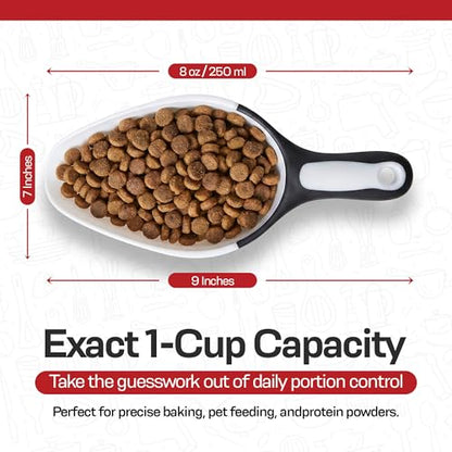 Rockland Guard 1-Cup Multipurpose Scoops (2-Pack) – Flexible Funnel Tip for Spill-Free Pours – Heavy-Duty Ice Scoop for Freezer & Kitchen – Dog Food Scoop & Flour Scoop for Canisters - size: 2 Pack