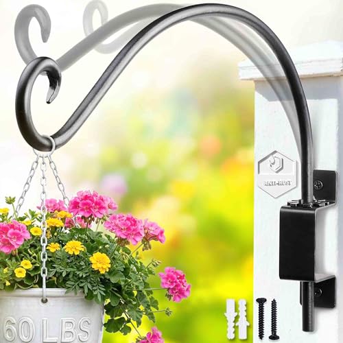 Qiang Ni Swivel Plant Hanger - 16 Inch 60 lbs Capacity Anti-Rust Metal Wall Mount Hook with Mounting Screws - for Indoor Outdoor Hanging Bird Feeders, Flower Baskets, Wind Chimes, Lanterns - color: 16 - A - 1PCS, size: 16 Inch