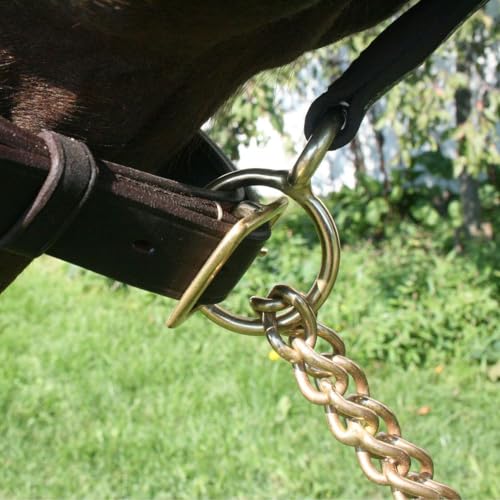 Billy Royal Leather Lead with Brass Chain for Horses | Hand-Rubbed Havana Tint | Ideal for Stallions & Tougher Equines | Matches Stable Halters