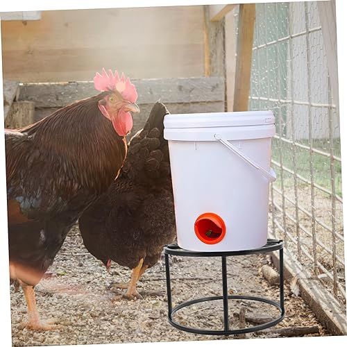 Galvanized Chicken Feeder Trough Feeder Stand Metal Chick and Waterer for Coop Accessories
