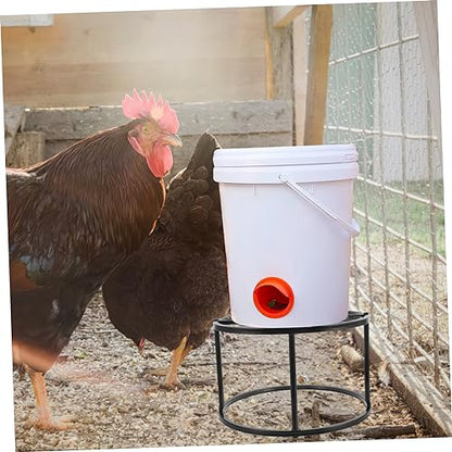 Galvanized Chicken Feeder Trough Feeder Stand Metal Chick and Waterer for Coop Accessories