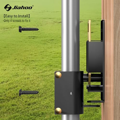 JIAHOO 2 Way Farm Gate Latch, Heavy Duty Gate Latches for Metal Tube Gates, Two-Way Lockable Livestock Gate Latch Hardware for Cattle Gate Horse Corrals, Ranches, Pastures, Pet Cages - style: Farm Gate Latch