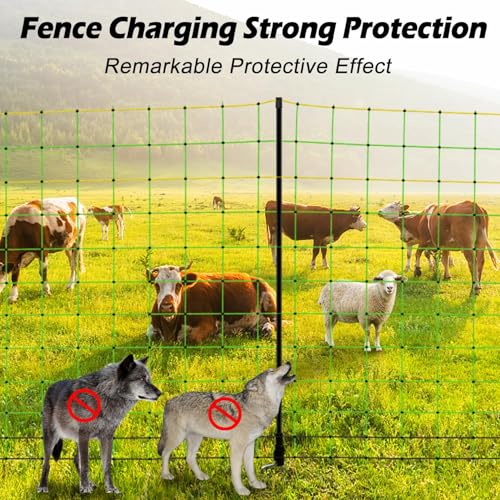 Electric Poultry Netting Fence, Portable Electric Fence for Poultry and Livestock Chicken Sheep Lambs Hogs Deer Dogs in Backyards Farms Ranches Homesteads and Gardens (49.6"x 164') - size: 49.6"x 164'-Poultry