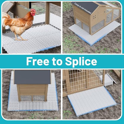 Chicken Coop Ground Pad, 9 PCS Floor Pads for Chicken, Free to Splice Ground Pads for Chicken Coops, Chicken Coop Accessories, Keep Coops Tidy & Dry, Easy to Clean