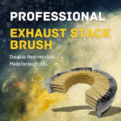 Teravan Curved Wash Brush for Exhaust Stack Pipes with Natural Tampico Fiber, Truck Cleaning Brush, Ideal Scrub Brush for Truck Exhaust Stack Pipes ((8"-10" Diameter) - size: 8"-10"