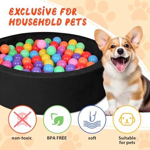 Pet Beds, 27.5 Inch Round Foam Sof Dog Beds，Suitable for Small Dog & Cat Play in The Ball Pit，Black - Ideal for Puppies and Kittens（Balls Not Included）... - color: Black
