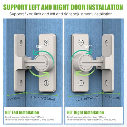 Barn Door Lock Hardware, Heavy Duty 90 Degree Flip Latch Privacy Lock, Zinc Alloy Sliding Barn Door Latch for Bathroom, Bedroom, Closet, Garage, Shed and Gate (Nickel-2PCS) - color: Nickel-2PCS