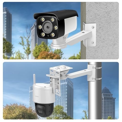 Security Camera Mount System - Modular 3-in-1 Adjustable Clamp-on Bracket | Fit Pole/Corner/Wall, ndoor Outdoo Screw & Clamp Installation for CCTV, Flood Lights, Solar Panels