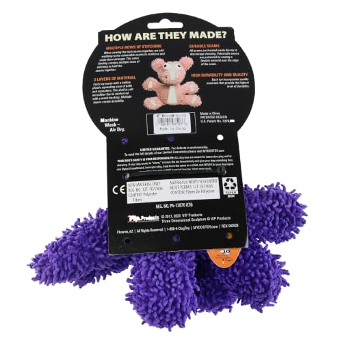 MIGHTY® 2 Pack Microfiber Medium Octopus Dog Toys | Ultra Durable Plush Toy with Multiple Layers & Reinforced Seams , Washable and Floats , Mighty® Construction - color: 2PK Purple Octopus