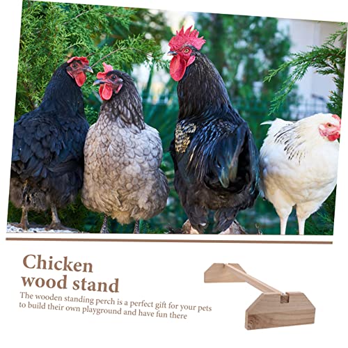 Happyyami Wooden Chick Perch Stand for Chickens and Birds Durable Natural Wood Roosting Bar Comfortable Perch for Brooder Coop and Farm Use