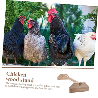 Happyyami Wooden Chick Perch Stand for Chickens and Birds Durable Natural Wood Roosting Bar Comfortable Perch for Brooder Coop and Farm Use