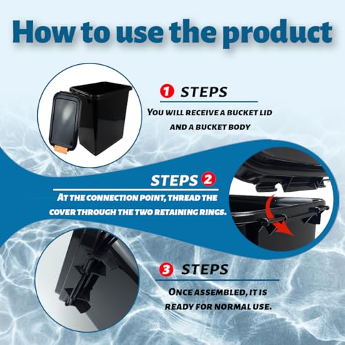 3 pcs 20L Pellet Storage Bin Set,Black Wood Pellet Storage Containers,Pellet Bucket is Suitable for Storing Barbecue Supplies, Fertilizer, and Charcoal