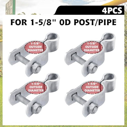 1-5/8" Chain Link Fence Frame Gate Post Female Hinge, Pack of 4, Galvanized Steel Gate Hinge for Fence Posts, Bolts & Nuts Included - size: 1-5/8" Female