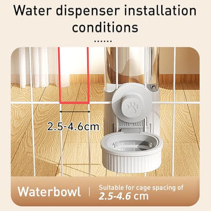18OZ Rabbit Water Bottle, Pet Water Bottle for Cage Crate,Hanging Automatic Water Dispenser for Cage,Ferret Bunny Guinea Pig Water Bowl,Suitable for Small Animal (Grey, 18OZ) - color: Grey
