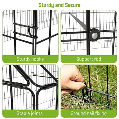 NUGRIART Metal Chicken Coop 83"×38" Chicken Run with Waterproof Cover Portable Poultry Cage Walk in Hen House Outdoor Backyard Farm Animal Enclosure Crate Pet Playpen Exercise Pen for Rabbit Duck - size: 83.0"L x 38.0"W x 34.0"H