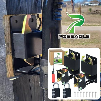 Upgraded 2 Pack 5 inch Black S16100700 Two Way Lockable Gate Latch | Include 4-Digit Combination Lock and Screwdriver for Farm Gate Latch, Metal Gates with 1-1/4" to 1-1/2" Diameter Tubes - color: A02 2xLockable Gate Latch for 1-1/4 to 1-1/2 Tubes