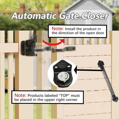 HOME MASTER HARDWARE 11" Gate Spring Self Closing Outdoor, Heavy Duty Gate Springs Black,Automatic Gate Closer for Wooden and Vinyl Fence, Adjustable Tension Door Springs to Close Door(Steel,2 Pack) - size: 11 Inch