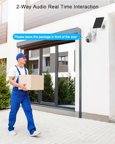 ANRAN Security Camera Wireless Outdoor, 2K Solar Outdoor Camera with 360° View, Smart Siren, Spotlights, Color Night Vision, PIR Human Detection, Pan Tilt Control, 2-Way Talk, IP65, Q1 White - color: White