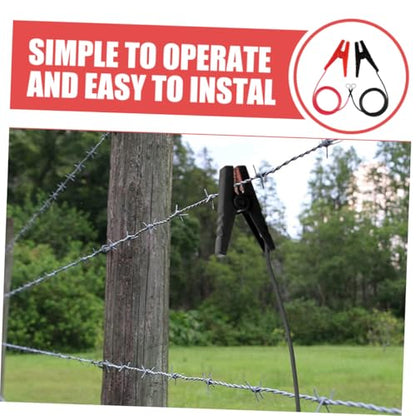 2pcs Electric Netting Fence Jump Leads Solar Fence Charger Connect Wire Pp Material Weatherproof Simple Clip Fencing System Accessories
