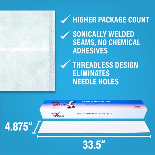 Milk Check 4 7/8 x 33 1/2" Milk Filter Sock (600 Filters) - Fast Flow - High Wet Strength.