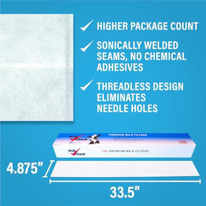 Milk Check 4 7/8 x 33 1/2" Milk Filter Sock (600 Filters) - Fast Flow - High Wet Strength.
