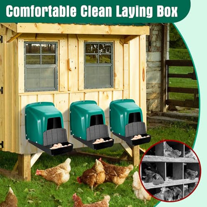 Nesting Boxes, 6 Packs Chicken Nesting Boxes with Nesting Pads, Roll Out Nesting Boxes for Chickens, Chicken Laying Boxes Chicken Coop Accessories