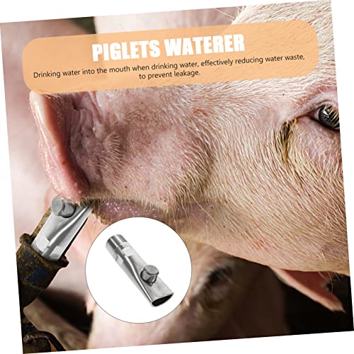 5pcs Automatic Stainless Steel Pig Waterer Piglets Drinking Tools Efficient Nipple Drinkers Leak Design for Livestock Easy Maintenance and Water Conservation