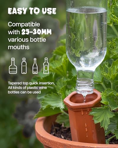 Plant Watering Devices, Self Watering Spikes, Self Watering Planter Insert, Terracotta Watering Spikes, Plant Watering Spikes, Vacation Plant Watering Devices, Water Plants While Away - color: Terracotta - 15 Pcs (Pack of 1)
