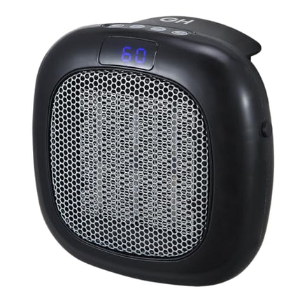 Good Housekeeping Wall-Mount Indoor Mini Space Heater w/ Thermostat & Remote, 750W, Black - color: Black