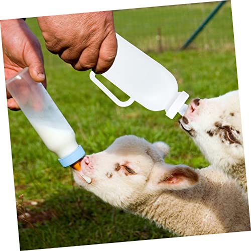 2L Calf Milk Bottle 4lb Nursing Feeder for Calves Kittens Puppies Sturdy Silicone PET Feeding Bottle Wide Neck for Farm Use and PET Care